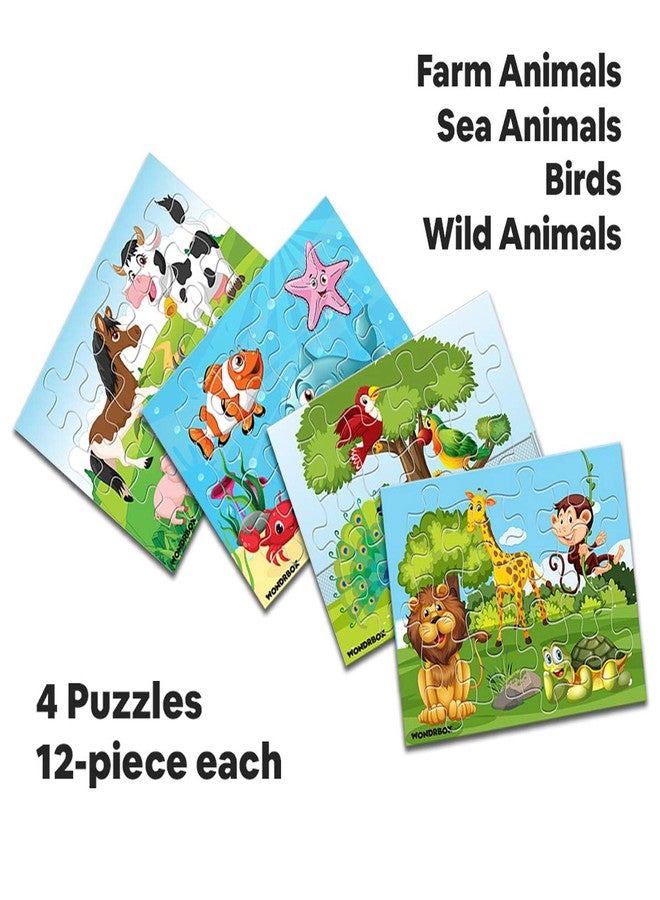 WONDRBOX Kids Puzzles, Animal and Birds Jigsaw for Ages 3-5 Years, Set of 4-48 Pcs (Multicolor, Size 30X22 CM) - Image 5